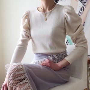 Zara puff shoulder stretch top